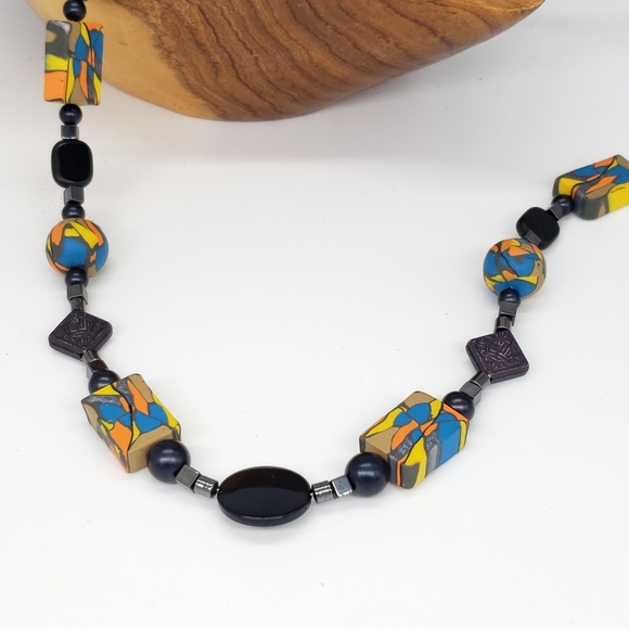 Handmade Polymer Clay Bead Necklace - Picture 2 of 9
